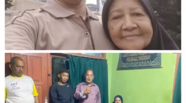 Anto menjemput ibunya, Gim Suyati (atas) di Malaysia setelah perjuangan panjang akhirnya bertemu dan siap pulang ke tanah air, sementara keluarga besar di kampung halaman berpose bersama warga negeri jiran yang membantu mempertemukan keduanya, Selasa (12/5/26). Foto : Dok keluarga