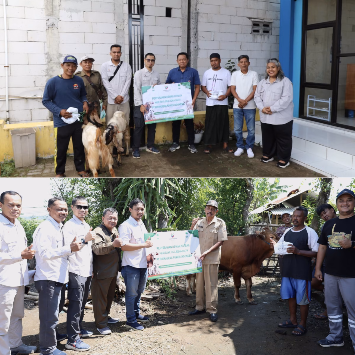 Tim Stakeholder Relation PT BPI menyerahkan bantuan hewan kurban kepada nelayan dan Desa Kedungsegog, Selasa (26/5/26). Foto : Istimewa
