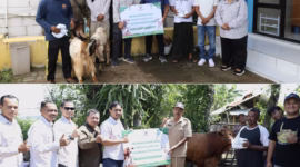 Tim Stakeholder Relation PT BPI menyerahkan bantuan hewan kurban kepada nelayan dan Desa Kedungsegog, Selasa (26/5/26). Foto : Istimewa
