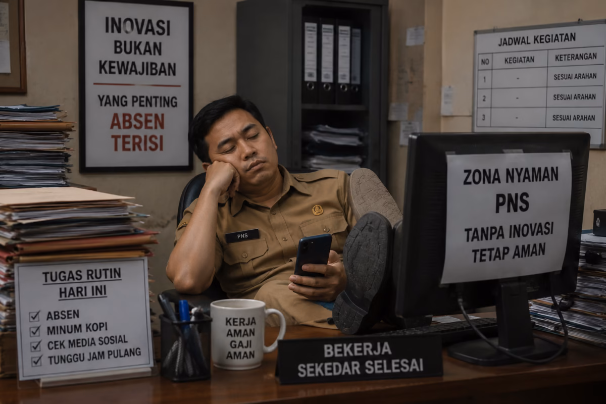 Bupati Batang M Faiz Kurniawan berikan sentilan menohok kepada ASN yang minim kreativitas dalam bekerja dan lebih memilih berada di zona nyaman dalam bekerja, Kamis (11/6/26). Foto : Iluatrasi AI