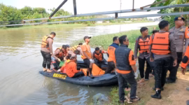 Korban tenggelam di Kali Banger masuk Kelurahan Setono akhirnya ditemukan tim SAR gabungan, Selasa (16/6/26).
