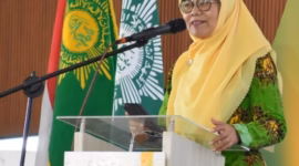 Ketum PP 'Aisyiyah Salmah Orbaniyah membuka Jambore Dakwah Kemanusiaan di Wonder Park, Tawangmangu, Kabupaten Karanganyar, Sabtu (27/6/2026). Foto : Istimewa