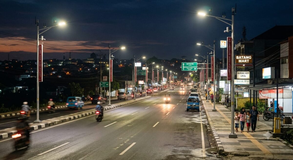 Penerangan jalan pintar di Kabupaten Batang senilai Rp143,7 miliar siap dilelang, Kamis (2/7/26). Foto : Ilustrasi AI