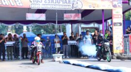 600 pembalap dari berbagai daerah bersaing memperebutkan catatan waktu terbaik dalam Drag Bike Kapolres Cup, Minggu (5/7/26). Foto : Istimewa