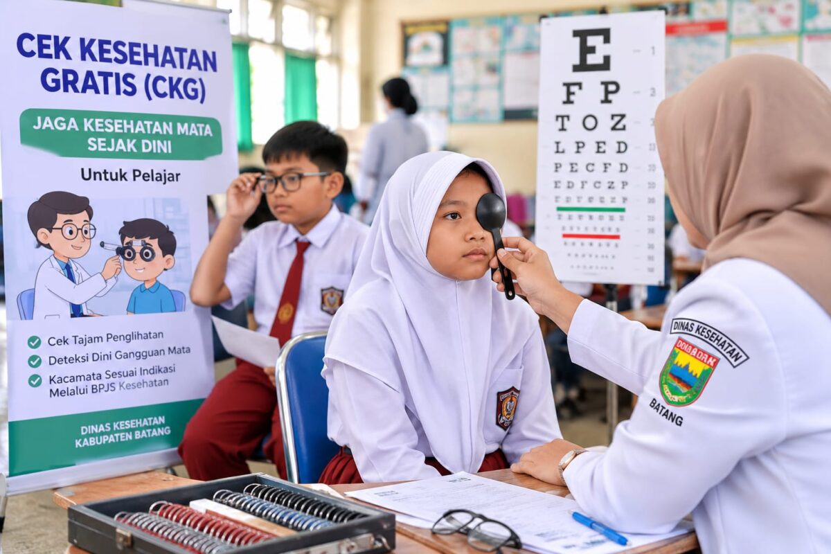 Sedikitnya 1.300 pelajar di Kabupaten Batang terdeteksi mengalami gangguan tajam penglihatan atau mata minus berdasarkan hasil Program CKG yang dilaksanakan Dinkes Batang sepanjang tahun ini, Selasa (21/7/26). Foto : Ilustrasi AI