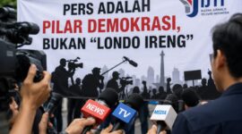 IJTI menyampaikan pernyataan sikap menyusul pernyataan Presiden Prabowo Subianto yang menyebut adanya pihak-pihak yang berperilaku seperti 'Londo Ireng' dengan bersembunyi di balik profesi wartawan, Sabtu (25/7/26). Foto : Ilustrasi AI