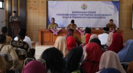 Kecamatan Jatibarang di Kabupaten Brebes, ditunjuk sebagai pilot project pengembangan partisipasi masyarakat dalam pemanfaatan Dana Desa yang diawali dengan Bintek di aula setempat, Senin (27/7/26). Foto : Istimewa