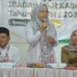Kepala Kantor Kementerian Haji dan Umrah Kabupaten Batang, Siti Mahmudah memaparkan usulan komposisi pembiayaan 40 persen ditanggung jemaah dan 60 persen berasal dari nilai manfaat yang dikelola Badan Pengelola Keuangan Haji (BPKH),  Senin (27/7/26). Foto : Istimewa