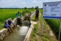 Kabupaten Batang tiap tahun membutuhkan rehabilitasi sekitar 1.000 hektare jaringan irigasi, namun kemampuan anggaran daerah baru mampu menangani sekitar 500 hektare, Selasa (28/7/26). Foto : Ilustrasi AI