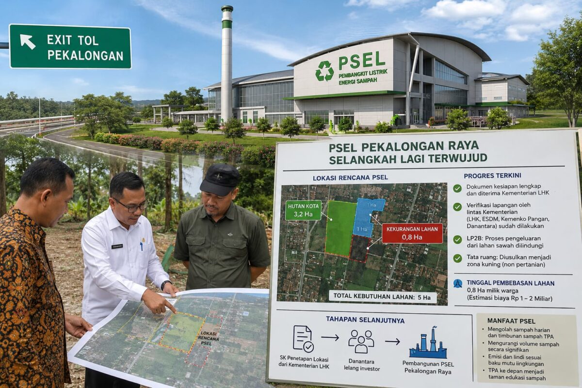 Perkembangan proyek pembangunan PSEL di Kota Pekalongan tinggal menunggu persetujuan pemerintah pusat setelah seluruh dokumen persyaratan yang diperlukan telah terpenuhi hingga tahapan berikutnya pembebasan kekurangan lahan seluas 0.8 hektar dan sosialisasi, Jumat (4/8/2026). Foto : Ilusrasi AI