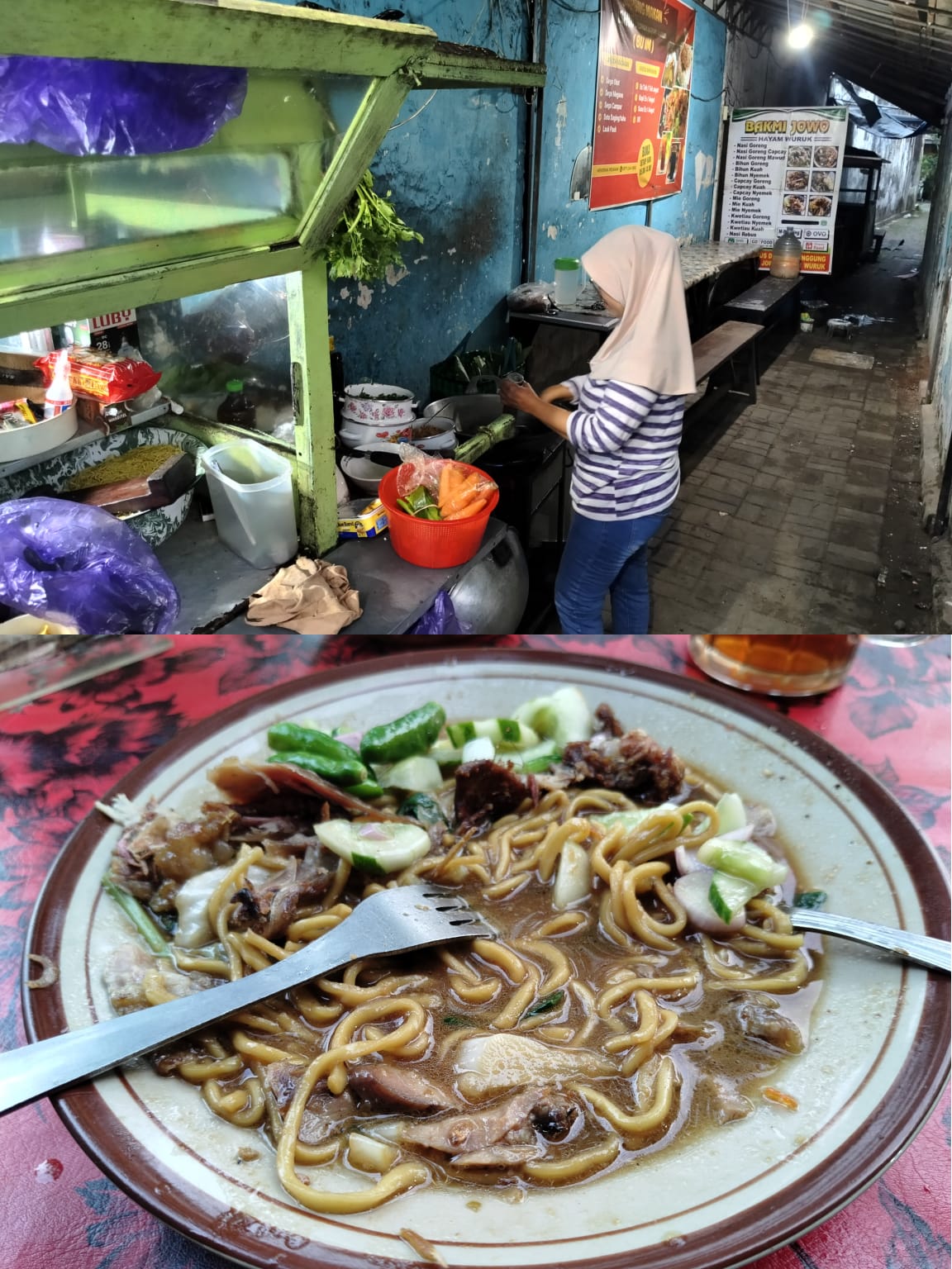 Bakmi Jowo Pak Tasjadi yang berlokasi di lontrong atau mulut gang Jalan Hayam Wuruk Kota Pekalongan jadi tujuan pecinta kuliner selama 42 tahun, Jumat (4/8/26).