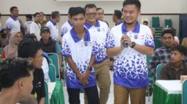 Dua atlet disabilitas Kabupaten Tegal Banyu Tri Mulyo bakal berlaga di Asian Para Games 2026 Jepang dan Giri Suseno di CP Football World Cup 2026 di Amerika Serikat, hal itu terungkap dalam kegiatan pengukuhan yang dihadiri Bupati Tegal Ischak Maulana Rohman, Selasa (4/8/26). Foto : Istimewa