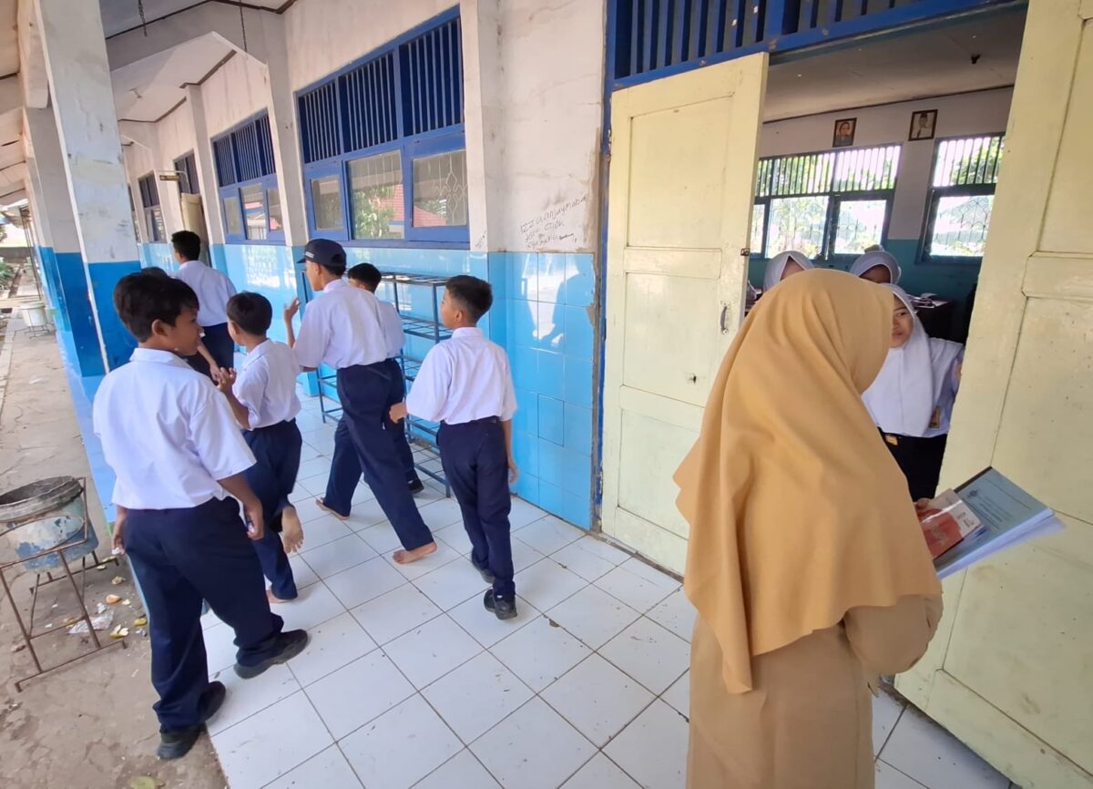 Suasana sekolah di SMP N Randudongkal pasca meninggalnya Ahmad Al Fian (14) yang diduga menjadi korban perundungan, Selasa (4/8/26).