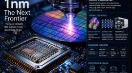 Industri semikonduktor terkemuka dunia menghadapi tantangan berat untuk memproduksi 1 nm yang diprediksi baru akan tersedia paling cepat di 2028 mendatang. Foto : Ilustrasi AI