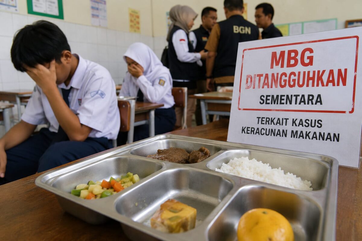 Sejumlah siswa di dua sekolah yang ada di Kecamatan Karangdadap mengalami mual dan muntah setelah diduga menyantap menu MBG pada Senin 3 Agustus 2026. Foto : Ilustrasi AI