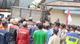 Macan kumbang berhasil dievakuasi dari belakang rumah warga Desa Gunungsari setelah sebelumnya dipergoki berada di kandang ayam, Rabu (12/8/26). Foto : Istimewa