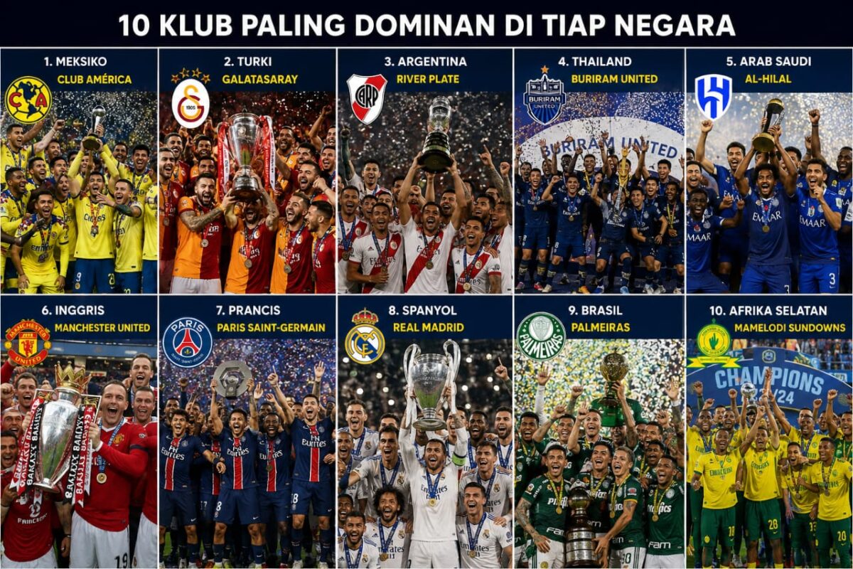 Banyak klub besar menjadi penguasa domestik di suatu negara, namun dominasi tersebut tidak selalu berasal dari klub besa. Foto : Ilustrasi AI