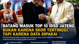Bupati Batang M Faiz Kurniawan menerima penghargaan IDSD yang diserahkan oleh Wakil Gubernur Jawa Tangah Taj Yasin. Foto : Ilustrasi AI