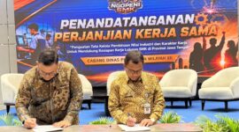 Penandatanganan kerja sama antara KEK Industropolis Batang dengan Dinas Pendidikan Provinsi Jawa Tengah terkait penyiapan alon tenaga kerja, Jumat (21/8/26). Foto: Istimewa
