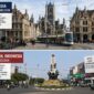 Perbandingan Kota Pekalongan (bawah) dengan Kota Ghent di Belgia yang memiliki jumlah penduduk yang sama namun memiliki banyak perbedaan di antara keduanya. Foto: Ilustrasi AI