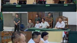 Sidang perdana praperadilan perkara dugaan kekerasan seksual yang menyeret pimpinan Padepokan Padang Ati Simbangkulon berlangsung di PN Pekalongan, Rabu (26/8/26).