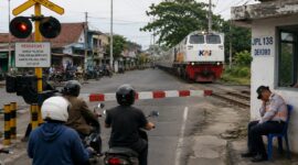 Insiden palang pintu tetap terbuka saat kereta api melaju di perlintasan wilayah Dekoro sempat membuat geger dan emosi warga setelah mengetahui petugas jaga mengaku dalam kondisi mengantuk sehingga tidak mendengar pemberitahuan melalui radio komunikasi, Minggu (3/8/26). Foto: Ilustrasi AI