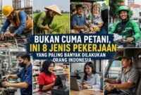 Sektor produksi dan pertanian masih menjadi pekerjaan utama orang Indonesia yang porsinya hampri mencakup separuh penduduk. Foto: Ilustrasi AI