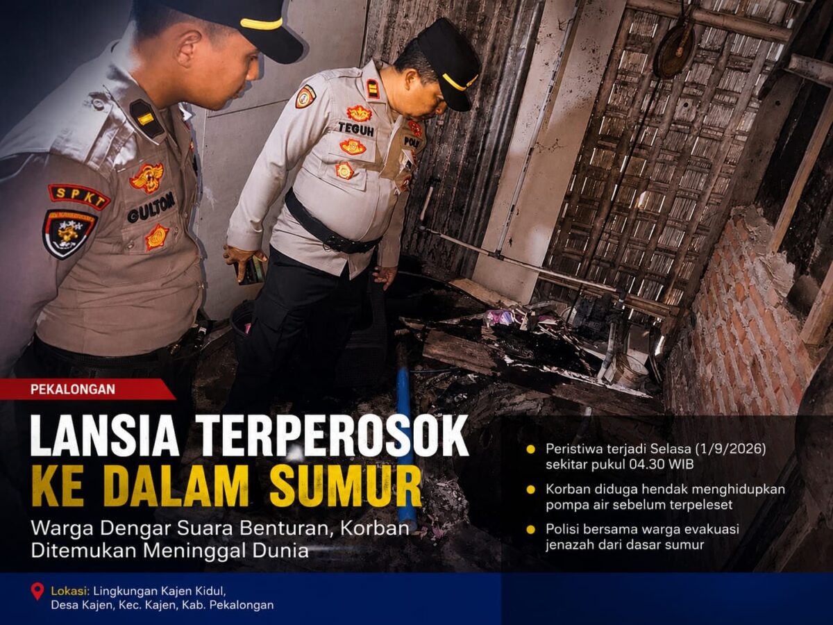 Petugas memeriksa sumur yang menjadi lokasi korban tenggelam hingga ditemukan tetangganya, Selasa (1/9/26). Foto: Istimewa dan Ilustrasi AI