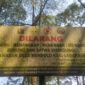 Papan larangan berburu satwa dipasang di kawasan Hutan Mendolo Lebakbarang, Rabu (2/9/26). Foto: Istimewa