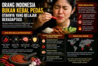 Ternyata paparan Capsaicin sejak kecil membuat lidah orang Indonesia lebih tahan pedas sehingga otak mengabaikan kalau itu bukan ancaman bagi tubuh. Foto: Ilustrasi AI