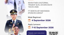 PT KAI membuka kesempatan berkarir bagi lulusan SLTA, D3 dan D4 atau S1 mulai September 2026. Foto: Istimewa