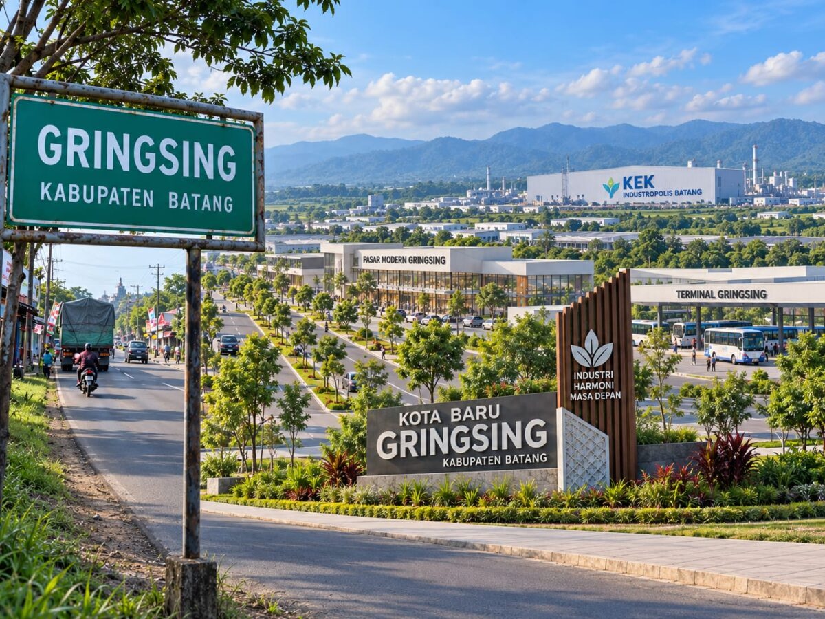 Master plan Gringsing dipersiapkan sebagai kota baru sebagai penyangga sedang dipersiapkan oleh pemerintah, Senin (7/9/26). Foto Ilustasi AI