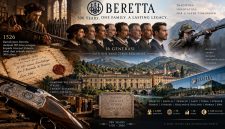 Pabrik Fabbrica d'Armi Pietro Beretta di Gardone Val Trompia, Brescia, Italia. Dari kawasan inilah bisnis keluarga Beretta berkembang sejak transaksi pertama yang tercatat pada 1526 hingga menjadi grup usaha internasional yang kini memasuki usia 500 tahun. Foto: Ilustrasi AI