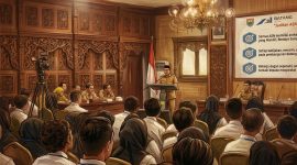 Bupati Batang M Faiz Kurniawan saat memberikan arahan kepada PPPK Paruh Waktu di aula setempat terkait pelayanan kepada masyarakat, Sabtu (13/10/26). Foto: dok Kominfo Batang/AI