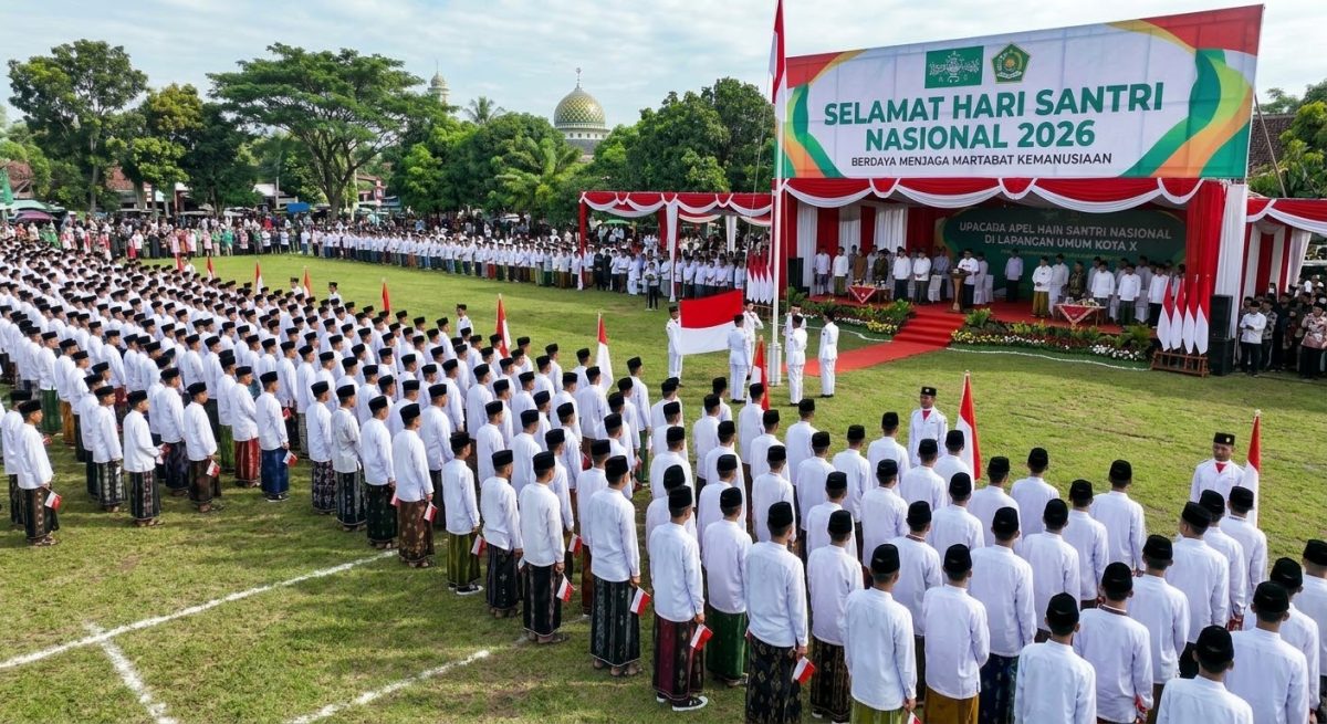 Peringatan Hari Santri Nasional di Kabupaten Batang dipusatkane di Stadion Mini Gedongsari Kecamatan Tersono, Kamis (22/10/26). Foto: Ilustrasi AI