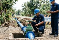 Petugas Perumdam Tirta Kajen menemukan adanya udara yang terperangkap dalam pipa akibat ruang kosong yang tercipta dari turunnya tekanan debit air sehingga dilakukan perawatan air valve, Kamis (29/10/26). Foto: Ilustrasi AI